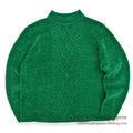 OLD GREEN MOCK NECK VELVET SWEATER... Fits like M