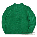OLD GREEN MOCK NECK VELVET SWEATER... Fits like M