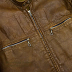 1960's HARLEY DAVIDSON CAFE RACER LEATHER JACKET BROWN...