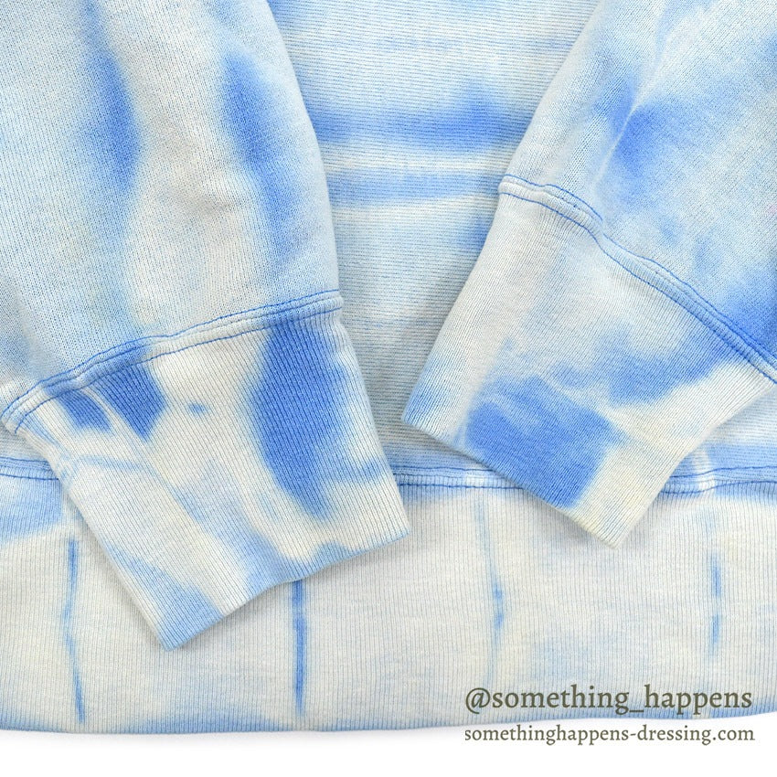 1980's CHAMPION LIGHT BLUE TIE DYE REVERSE WEAVE SWEAT SHIRT...L