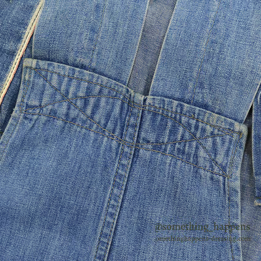 1930's~ WHITE FIELD S&B ONE POCKET DENIM OVERALL ... W39/L28
