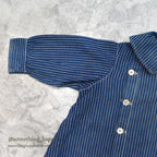 ~1920's ANTIQUE INDIGO STRIPE CALICO KIDS BLOUSE...