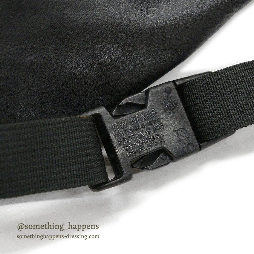 1980's LLBEAN LEATHER FANNY PACK BLACK...