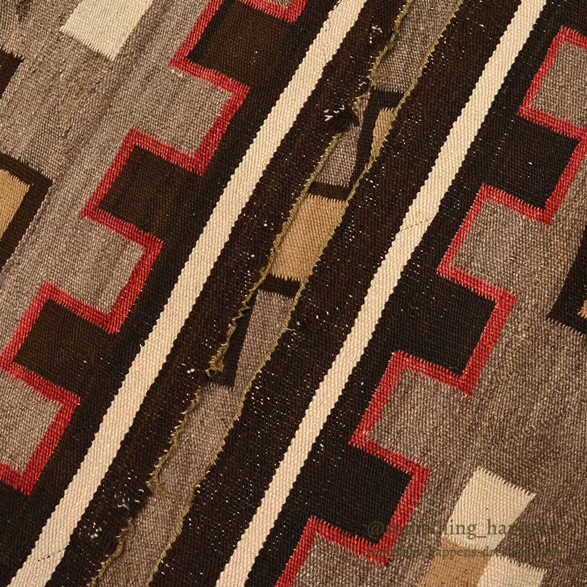 ~1930's NAVAJO RUG DOUBLE STEPPED DIAMOND ... 149cm/106cm