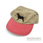 1990's BLACK DOG BRAND DOG EMBROIDERY TWO TONE CAP...