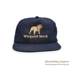 1990's~ WIEGAND MACK BULLDOG EMBROIDERY DENIM CAP...