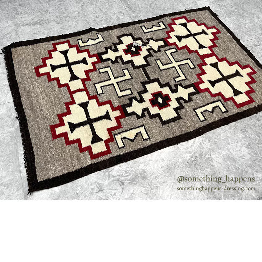 c.1920's NAVAJO RUG WHIRLING LOGS SWASTIKA... 156cm/95cm