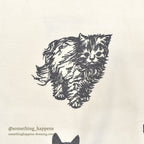 1990's MICHIGAN RAG CO. CAT PRINT T-SHIRT ...