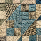 ANTIQUE CALICO PATCHWORK QUILT... 193cm/176cm