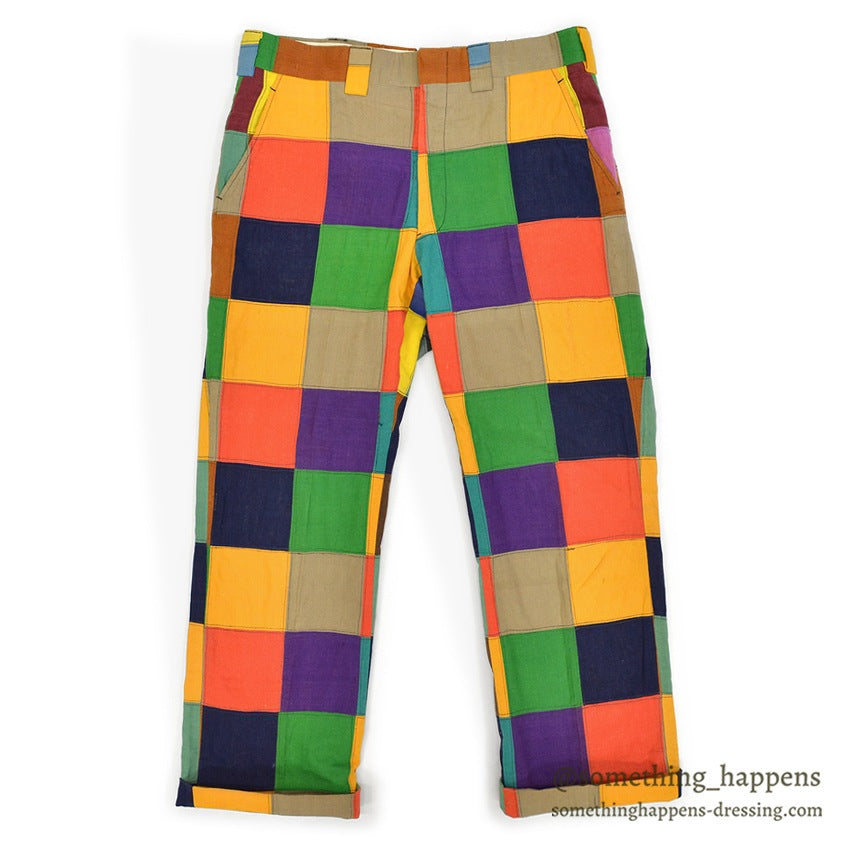 1970's DARIEN SPORT SHOP INDIA MADRAS CRAZY PATCHWORK PANTS... W34/L29