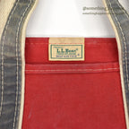 1980's LLBEAN DELUXE BOAT AND TOTE RED & NAVY... LARGE