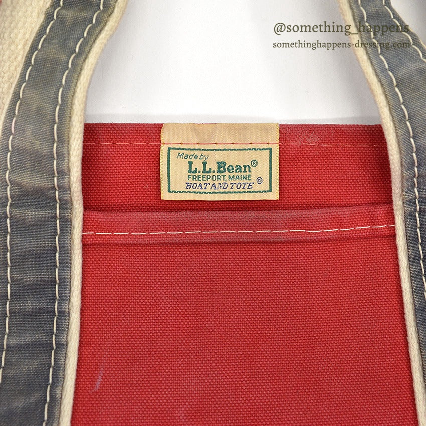 1980's LLBEAN DELUXE BOAT AND TOTE RED & NAVY... LARGE
