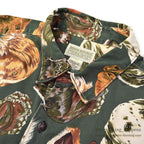 1980's BANANA REPUBLIC SAFARI & TRAVEL DOG ​​PRINT SHIRT...L