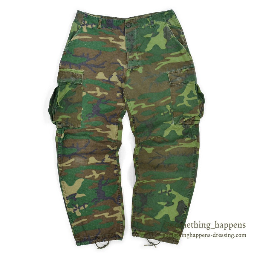 1970's USARMY ERDL MIX LEAF PANTS CRAZY PATTERN... MEDIUM-REGULAR