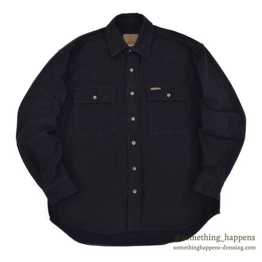 1990's COLD STORAGE BLACK CHAMOIS CLOTH SHIRT ... M