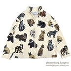 1990's MICHIGAN RAG CO. ALL OVER CATS PRINT JACKET... MEDIUM