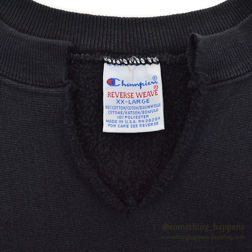 1990s Champion Reverse Weave Sweatshirt, Black, No Eyes... XX-Large