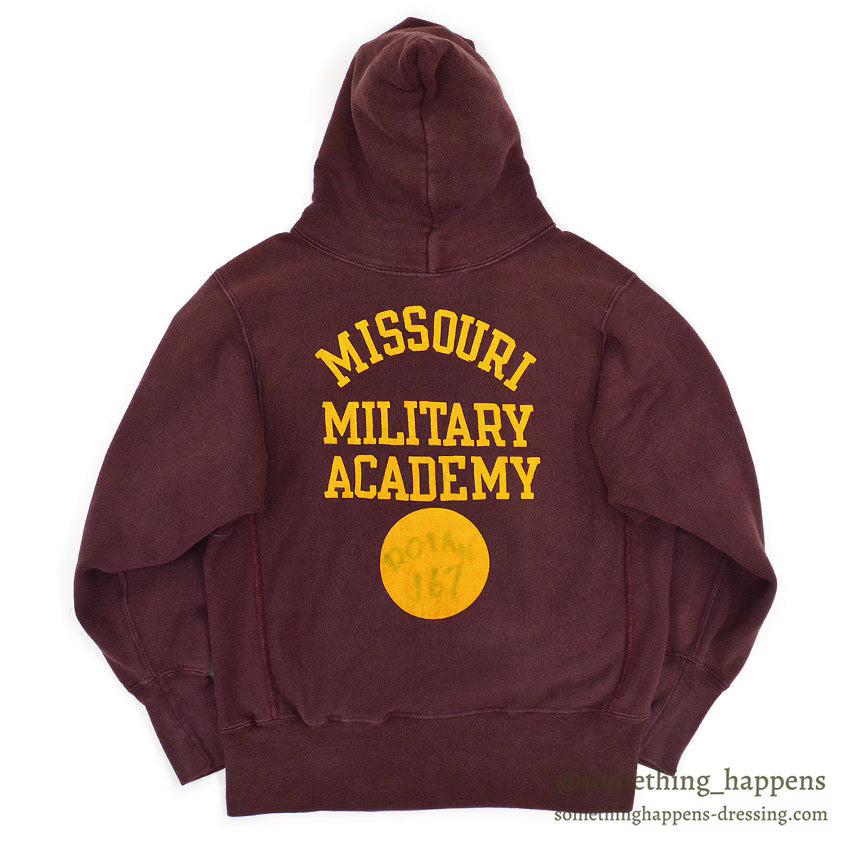 1970's CHAMPION MISSOURI MILITARY ACADEMY REVERSE WEAVE SWEAT PARKA...XS