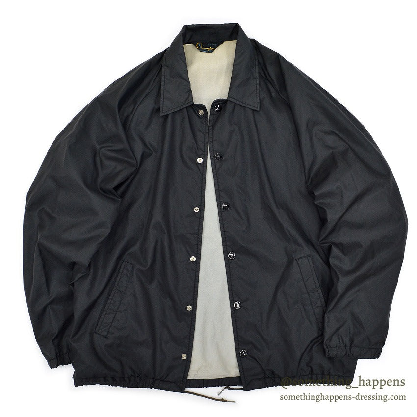 1970's CHMAPION BLACK NYLON COACH JACKET...