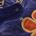 1950's~ KHYBER HAND MADE EMBROIDERED BLUE VELVET SHOULDER BAG...
