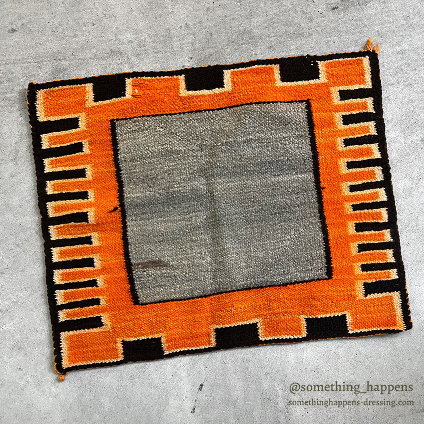 ~1930's NAVAJO RUG GRAYFIELD AND ORANGE ART RARE... 74cm/58cm