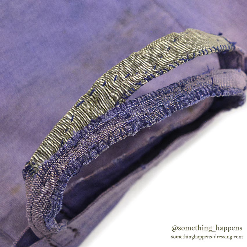 ~1950's HOME MADE FADED BLUE CANVAS TOTE BAG...