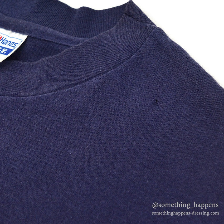 1980s Hanes LL Bean Cursive Logo T-Shirt Faded Navy ... L