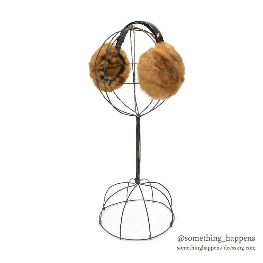 1990's DEADSTOCK BICK USA SHEEPSKIN SHEARLING EAR MUFF...