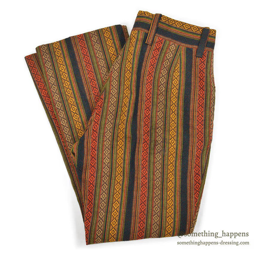 1970's MACH II BY ARROW MULTI STRIPE PATTERN FLARE PANTS... W32/L29