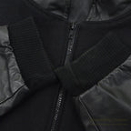1990's~ CHARMED ALL BALCK WOOL / LEATHER JACKET .... M