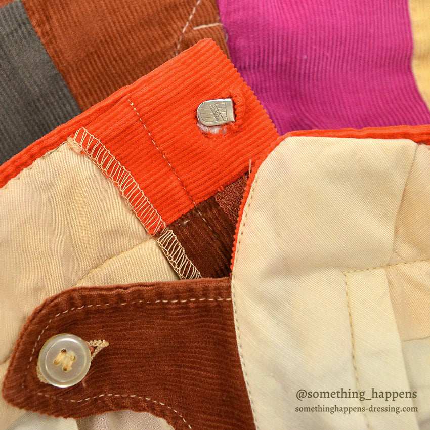 ~1970's TALBOTS PATCHWORK CORDUROY PANTS ... W36/L30