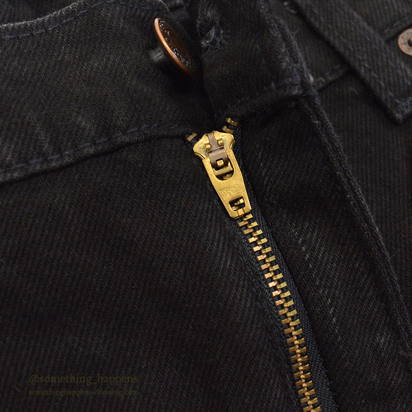 1980's DEADSTOCK Levi's 505 BLACK DENIM PANTS ... W38/L30