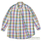 ~1980's CUZZENS PLAID COTTON DRESS SHIRT MADE IN IATLY 2 ... L