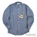 1970's DEADSTOCK WOOLRICH ALL COTTON CHAMBRAY SHIRT ORANGE SELVEDGE ... M