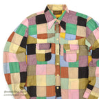 1970's SING & SMILE INDIA MADRAS CRAZY PATCHWORK SHIRT ... L