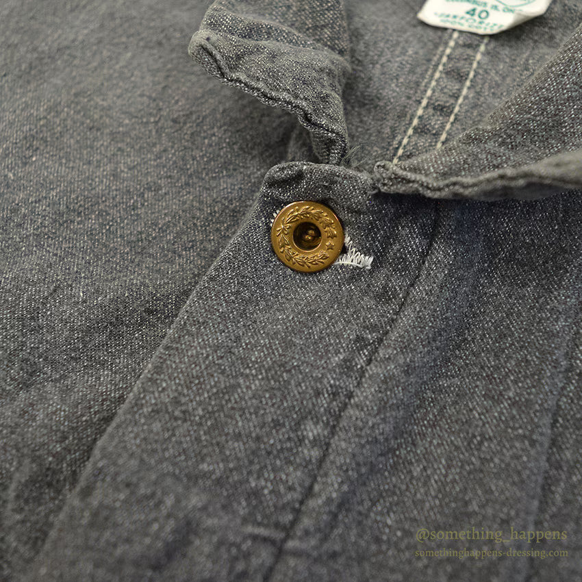 1950's VOISINEL GARMENT COMPANY BLACK COVERT COVERALL ... 40