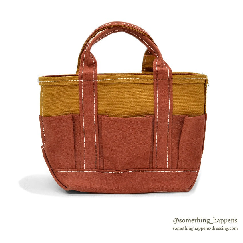 1990's~ LLBEAN CANVAS GARDEN TOTE MINI ZIP TOP ... MINT