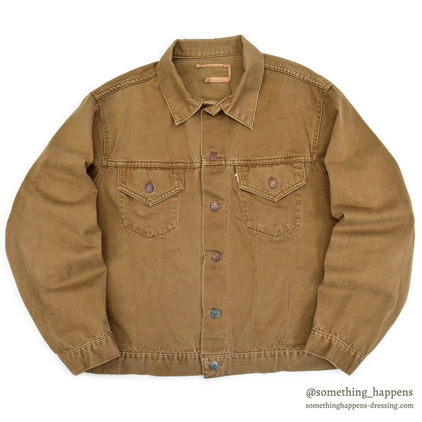 1960's~ LEVI'S BIG-E BROWN COTTON SATIN JACKET...