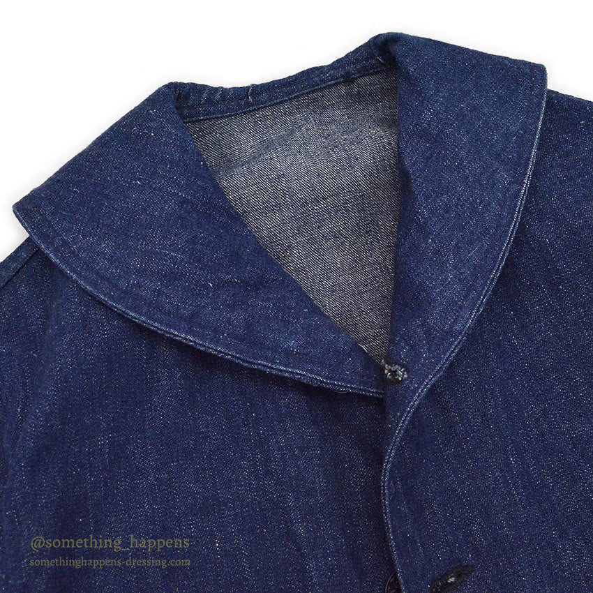 1940's U.S.NAVY WW2 SHAWL COLLAR DENIM JACKET DARK ...