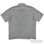 1970's CAMPUS BLACK GINGHAM CHECK S/S SHIRT ... L