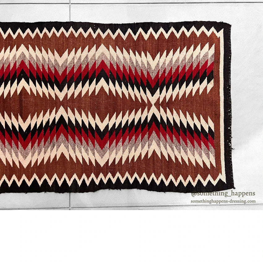 c.1940's NAVAJO RUG ZIGZAG PATTERN RARE... 149cm/75cm
