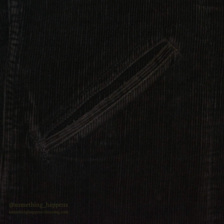 1930's UNKNOWN BLACK CORDUROY SPORT JACKET RARE...
