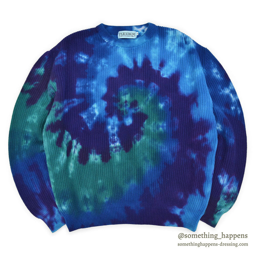 1990's PARADIGM TIE DYE COTTON KNIT SWEATER ... L