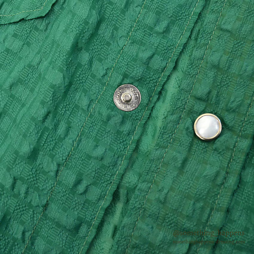 1950's UNUSUAL GREEN NYLON WESTERN SHIRT...