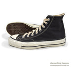 1970's~ DEADSTOCK CONVERSE CHUCK TAYLOR HI BLACK / DIFFERENT AGES... 7 1/2