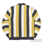 1960's STRIPED YELLOW/WHITE/GRAY KNIT CARDIGAN ...