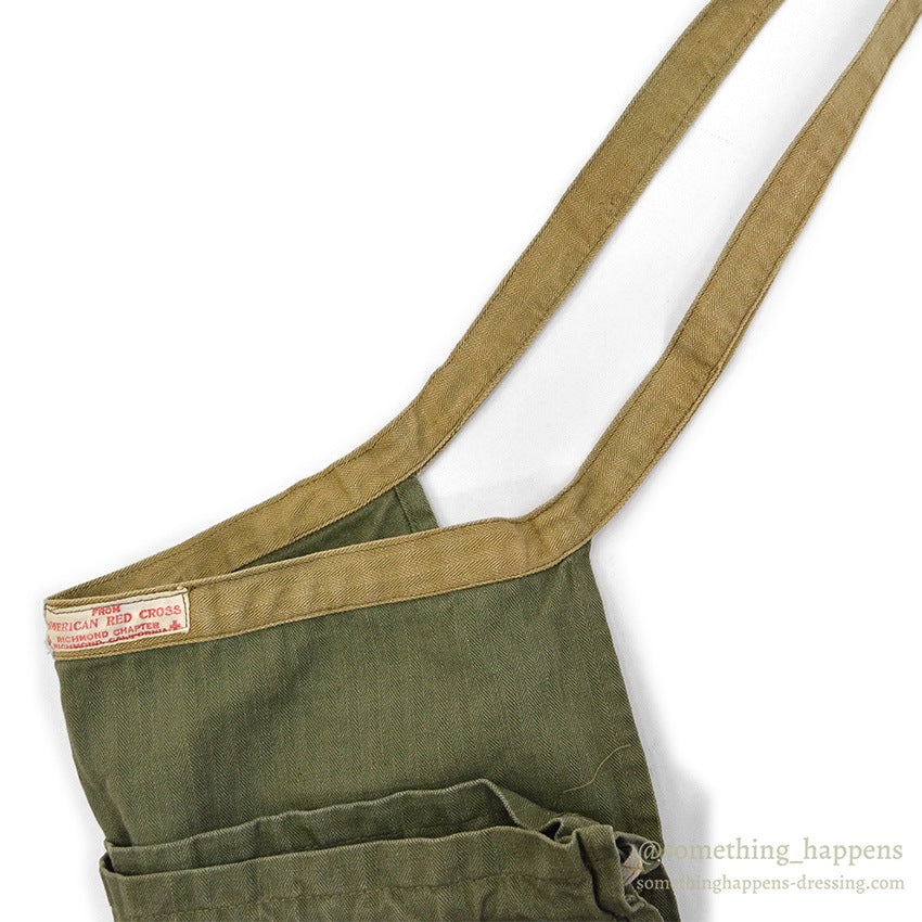 1940's AMERICAN RED CROSS WW2 HBT APRON DITTY BAG / TWO TONE...