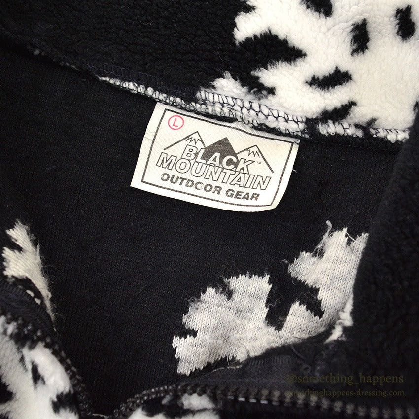 BLACK MOUNTAIN SNOW FLAKE PATTERN FLEECE JACKET...L