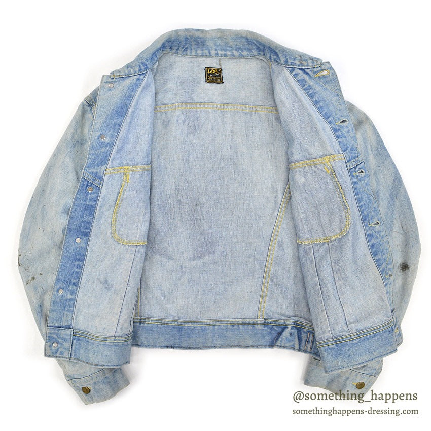 1970's Lee 101-J DENIM JACKET / BLEACHED... 46