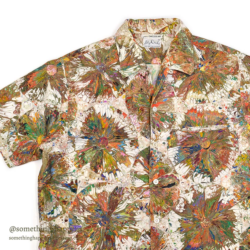 1960's LILLY DACHE PAINT SPLATTER PRINT S/S SHIRT ... M